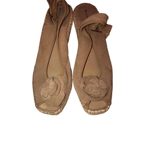 Bandolino Women Sz 8‎ M Brown Floral Wedge Suede Leather Shoes - Picture 3 of 11